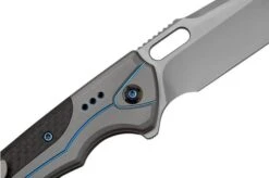 WE Knife Exciton Gray Titanium Twill Carbon Fiber, Bead Blasted CPM 20CV WE22038A-3 Limited Edition Pocket Knife -We Knife WKWE22038A 3 05 weknife
