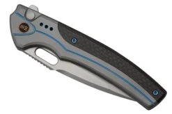 WE Knife Exciton Gray Titanium Twill Carbon Fiber, Bead Blasted CPM 20CV WE22038A-3 Limited Edition Pocket Knife -We Knife WKWE22038A 3 06 weknife