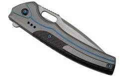 WE Knife Exciton Gray Titanium Twill Carbon Fiber, Bead Blasted CPM 20CV WE22038A-3 Limited Edition Pocket Knife -We Knife WKWE22038A 3 07 weknife