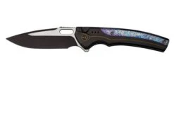 WE Knife Exciton Black Titanium Flamed Titanium, Black Stonewashed CPM 20CV WE22038A-4 Limited Edition Pocket Knife