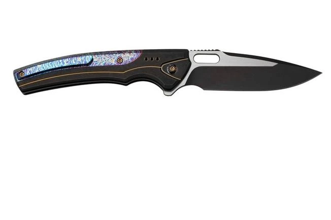 WE Knife Exciton Black Titanium Flamed Titanium, Black Stonewashed CPM 20CV WE22038A-4 Limited Edition Pocket Knife 4 WE Knife Exciton Black Titanium Flamed Titanium, Black Stonewashed CPM 20CV WE22038A-4 Limited Edition Pocket Knife - Image 2