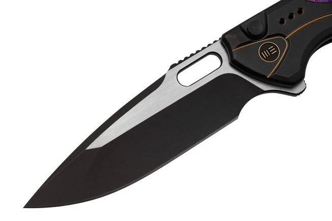 WE Knife Exciton Black Titanium Flamed Titanium, Black Stonewashed CPM 20CV WE22038A-4 Limited Edition Pocket Knife 5 WE Knife Exciton Black Titanium Flamed Titanium, Black Stonewashed CPM 20CV WE22038A-4 Limited Edition Pocket Knife - Image 3