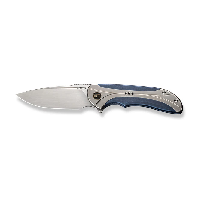 WE Equivik Folding Knife Blue Polished Bead Blast Titanium Handle 20CV Drop Point Plain Edge Hand Rubbed Satin Finish WE23020-3 10 WE Equivik Folding Knife Blue Polished Bead Blast Titanium Handle 20CV Drop Point Plain Edge Hand Rubbed Satin Finish WE23020-3 - Image 8