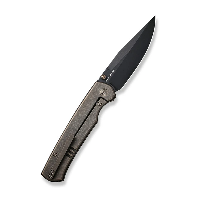 WE Evoke Folding Knife Bronze Titanium Handle 20CV Clip Point Plain Edge Black Stonewash Finish WE21046-2 4 WE Evoke Folding Knife Bronze Titanium Handle 20CV Clip Point Plain Edge Black Stonewash Finish WE21046-2 - Image 2