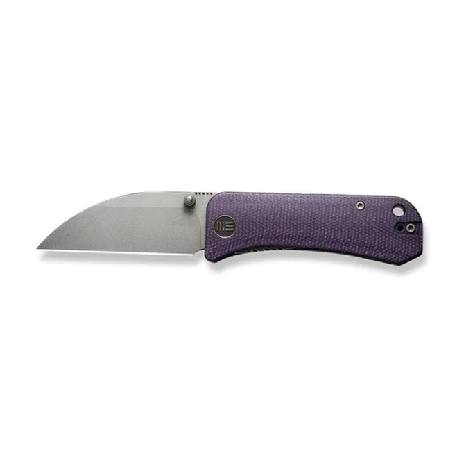 WE Banter Folding Knife Purple Canvas Micarta Handle S35VN Wharncliffe Plain Edge Gray Stonewash Finish WE19068J-2 6 WE Banter Folding Knife Purple Canvas Micarta Handle S35VN Wharncliffe Plain Edge Gray Stonewash Finish WE19068J-2 - Image 4