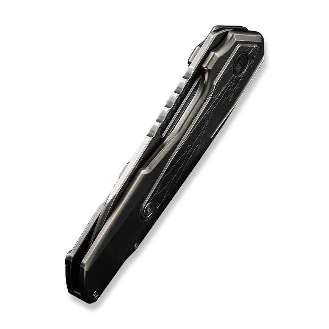 WE Falcaria Folding Knife Polished Gray Titanium Handle 20CV Wharncliffe Plain Edge Polished Gray Finish WE23012B-4 8 WE Falcaria Folding Knife Polished Gray Titanium Handle 20CV Wharncliffe Plain Edge Polished Gray Finish WE23012B-4 - Image 6