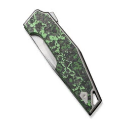 WE OAO Folding Knife Gray/Green/Black Titanium Jungle Wear Fat Carbon Fiber Handle 20CV Clip Point Plain Edge Hand Rubbed Satin Finish WE23001-3 -We Knife b1fd630f f618 4325 94bb 2116aec48669 19976.1704305456
