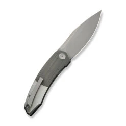 WE Sine Wave Folding Knife Gray Hand Rubbed Satin Titanium Handle M390 Plain Edge Stonewash Finish WE23069B-2 -We Knife b2 1 58309.1727109345