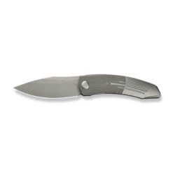 WE Sine Wave Folding Knife Gray Hand Rubbed Satin Titanium Handle M390 Plain Edge Stonewash Finish WE23069B-2 -We Knife b2 7 02742.1727109345