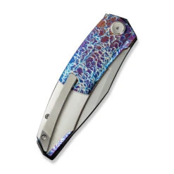 WE Sine Wave Folding Knife Flamed Satin Titanium Handle M390 Plain Edge Polished Beadblast Finish WE23069B-4 -We Knife b4 4 03792.1727170889