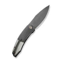 WE Sine Wave Folding Knife Polished Gray/Satin Titanium Handle M390 Plain Edge Polished Gray Finish WE23069B-3 -We Knife b9 1 63856.1727170128