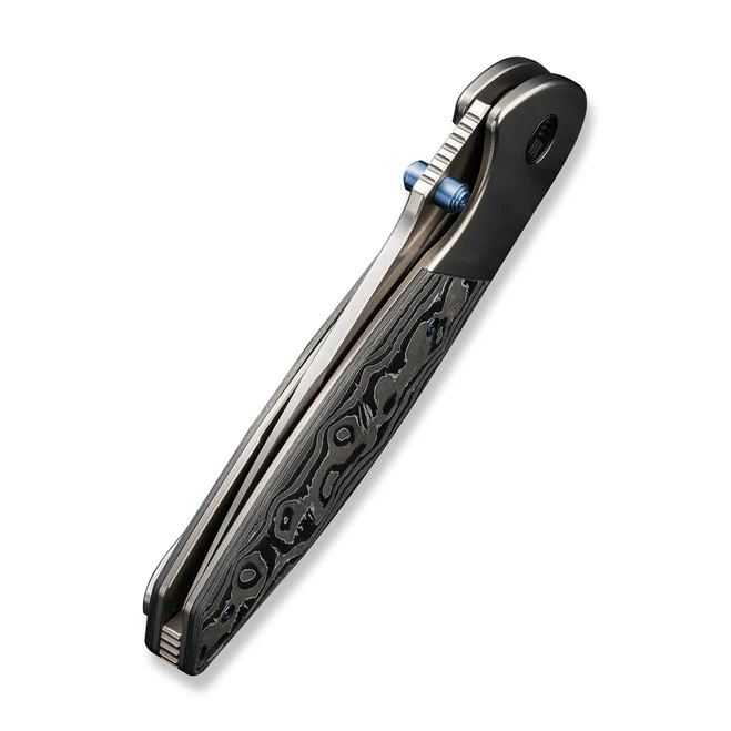 WE Nitro OG Folding Knife Gray/Black/White Titanium Aluminum Foil/Carbon Fiber Handle 20CV Drop Point Plain Edge Hand Rubbed Satin Finish WE23035-3 8 WE Nitro OG Folding Knife Gray/Black/White Titanium Aluminum Foil/Carbon Fiber Handle 20CV Drop Point Plain Edge Hand Rubbed Satin Finish WE23035-3 - Image 6