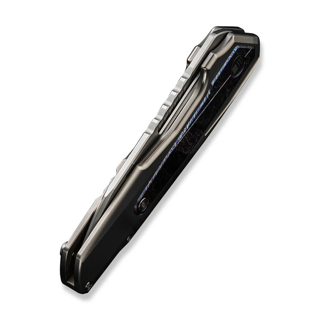 WE Falcaria Folding Knife Polished Bead Blast Flame Titanium Handle 20CV Wharncliffe Plain Edge Polished Bead Blast Finish WE23012B-1 8 WE Falcaria Folding Knife Polished Bead Blast Flame Titanium Handle 20CV Wharncliffe Plain Edge Polished Bead Blast Finish WE23012B-1 - Image 6