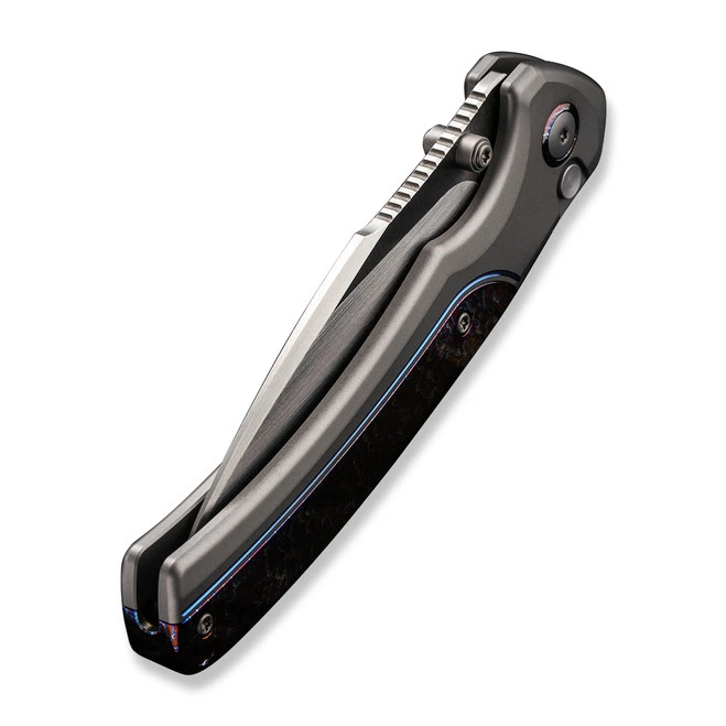 WE Ziffius Folding Knife Gray/Blue Titanium Handle 20CV Wharncliffe Plain Edge Hand Rubbed Satin Finish WE22024D-4 8 WE Ziffius Folding Knife Gray/Blue Titanium Handle 20CV Wharncliffe Plain Edge Hand Rubbed Satin Finish WE22024D-4 - Image 6