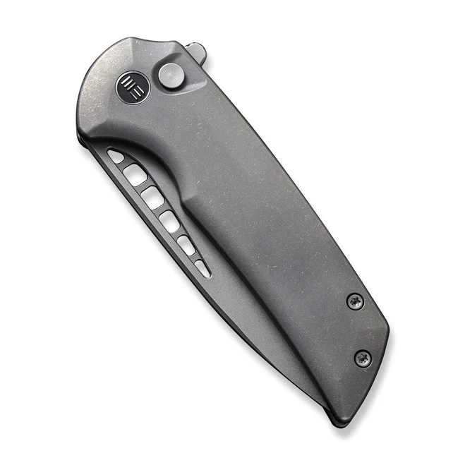 WE Mini Malice Folding Knife Gray Titanium Handle 20CV Drop Point Plain Edge Gray Stonewash Finish WE054BL-2 7 WE Mini Malice Folding Knife Gray Titanium Handle 20CV Drop Point Plain Edge Gray Stonewash Finish WE054BL-2 - Image 5