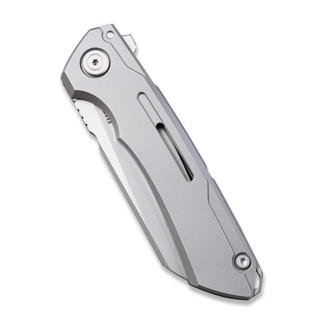 WE Knife Mini Buster Frame Lock Knife Gray Ti Handle Plain 20CV Bead Blast Blade 2003A 5 WE Knife Mini Buster Frame Lock Knife Gray Ti Handle Plain 20CV Bead Blast Blade 2003A - Image 3