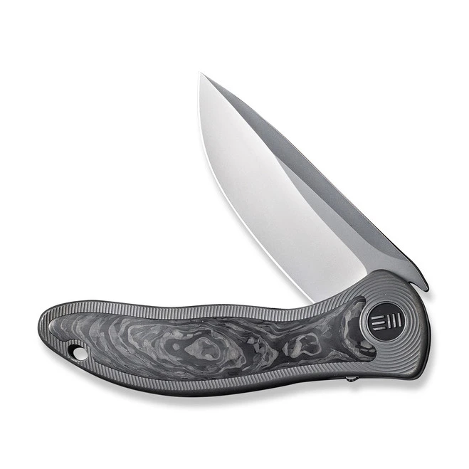 WE Synergy 2v2 Folding Knife Titanium/Shredded Carbon Fiber Handle 20CV Drop Point Plain Edge Bead Blast Finish WE18046CF-1 6 WE Synergy 2v2 Folding Knife Titanium/Shredded Carbon Fiber Handle 20CV Drop Point Plain Edge Bead Blast Finish WE18046CF-1 - Image 4