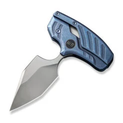 WE Typhoeus Folding Knife Blue Titanium Handle 20CV Dagger Plain Edge Silver Bead Blast Finish WE21036B-3 -We Knife f8d55ae5 258b 4fa5 8af3 8cff0837cd43 92184.1662565183