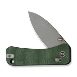 WE Banter 2 Folding Knife Green Canvas Micarta Handle S35VN Plain Edge Gray Stonewash Finish WE23075-3 -We Knife gm 2 83800.1727175169