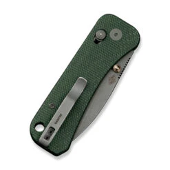 WE Banter 2 Folding Knife Green Canvas Micarta Handle S35VN Plain Edge Gray Stonewash Finish WE23075-3 -We Knife gm 4 04887.1727175168