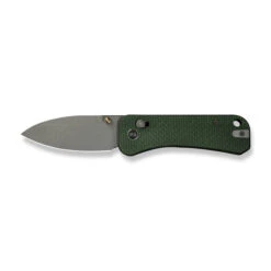WE Banter 2 Folding Knife Green Canvas Micarta Handle S35VN Plain Edge Gray Stonewash Finish WE23075-3 -We Knife gm 7 94075.1727175168