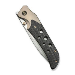 WE Guthrie Folding Knife Champagne Titanium/ Carbon Fiber Handle 20CV Plain Edge Stonewash Finish WE23072B-2 -We Knife nNAOQYyQ 48476.1724864975
