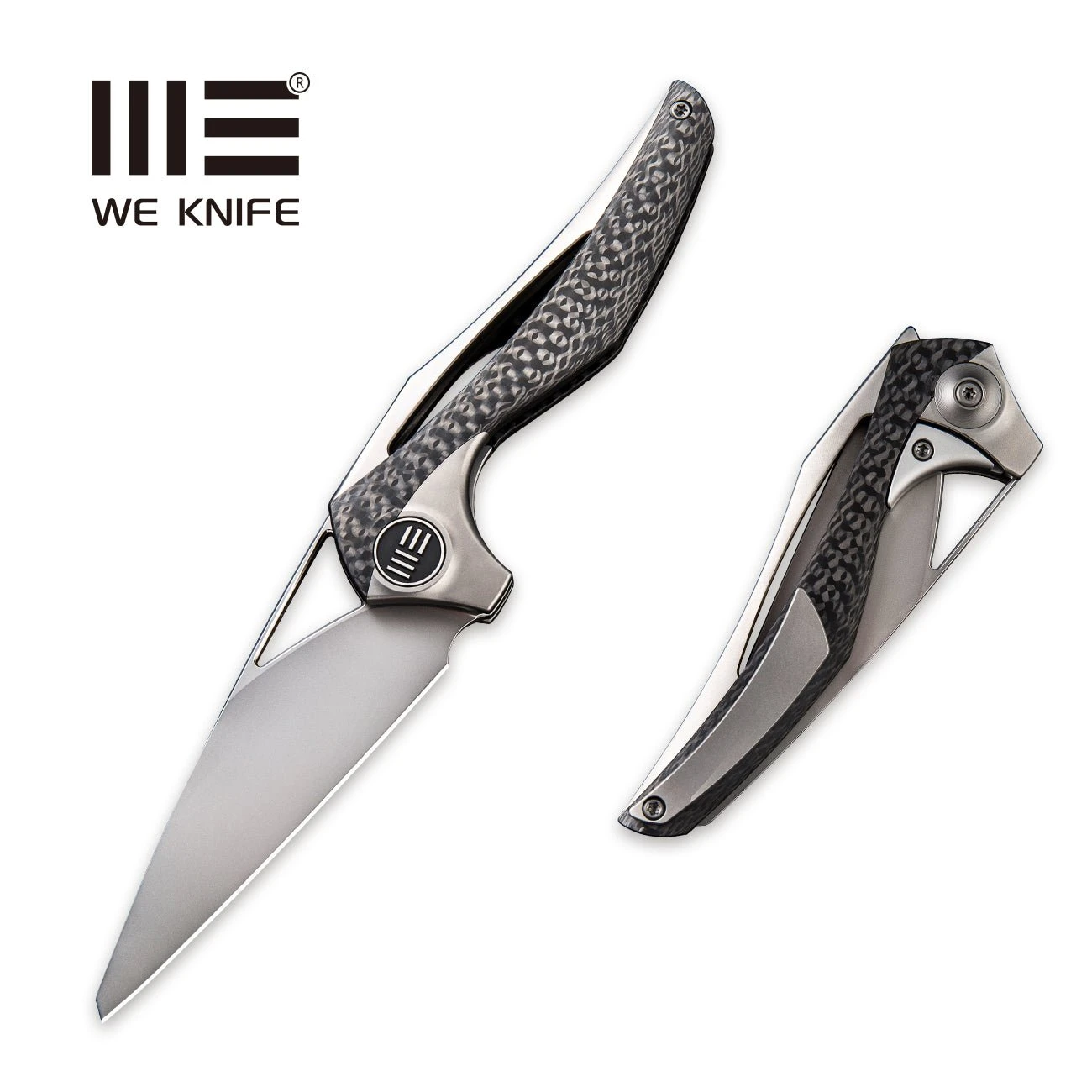 WEKNIFE ÆternA Flipper Knife Titanium Handle With Carbon Fiber (3.28" M390 Blade) 918A 3 WEKNIFE ÆternA Flipper Knife Titanium Handle With Carbon Fiber (3.28" M390 Blade) 918A