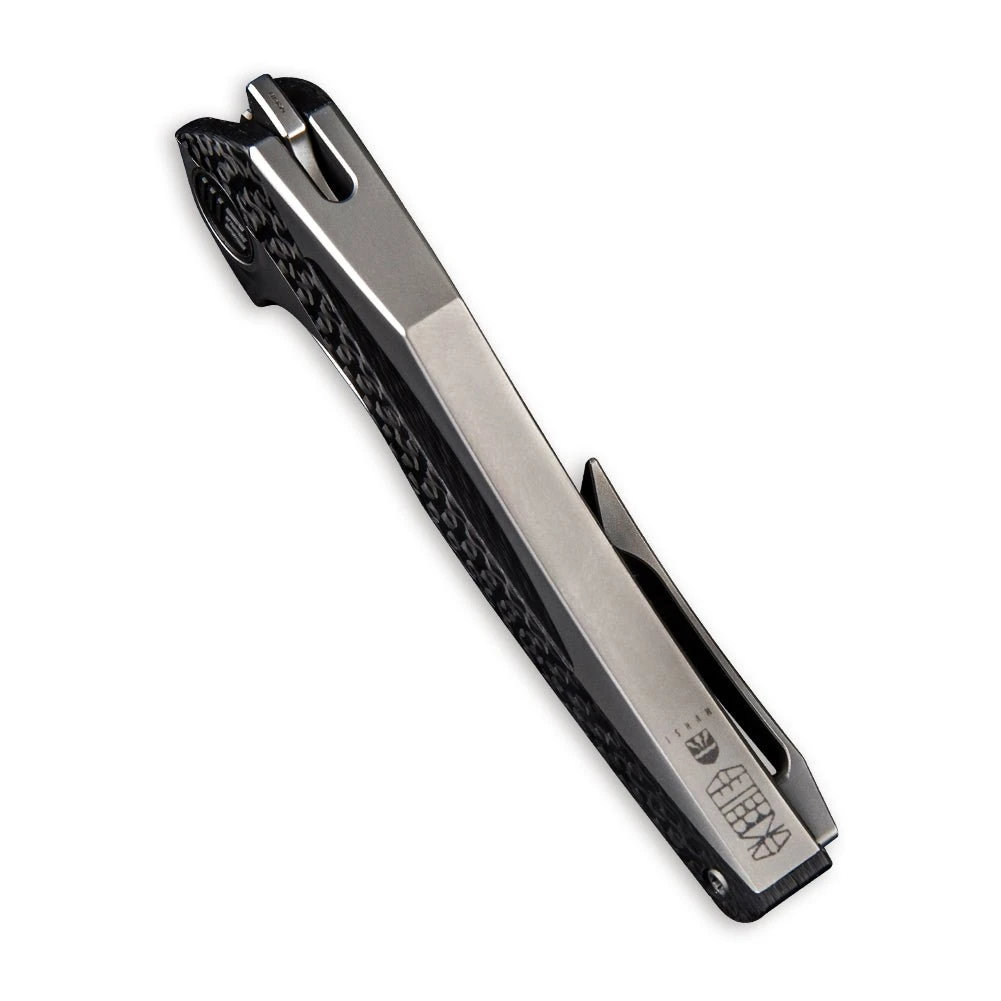 WEKNIFE ÆternA Flipper Knife Titanium Handle With Carbon Fiber (3.28" M390 Blade) 918A 6 WEKNIFE ÆternA Flipper Knife Titanium Handle With Carbon Fiber (3.28" M390 Blade) 918A - Image 4