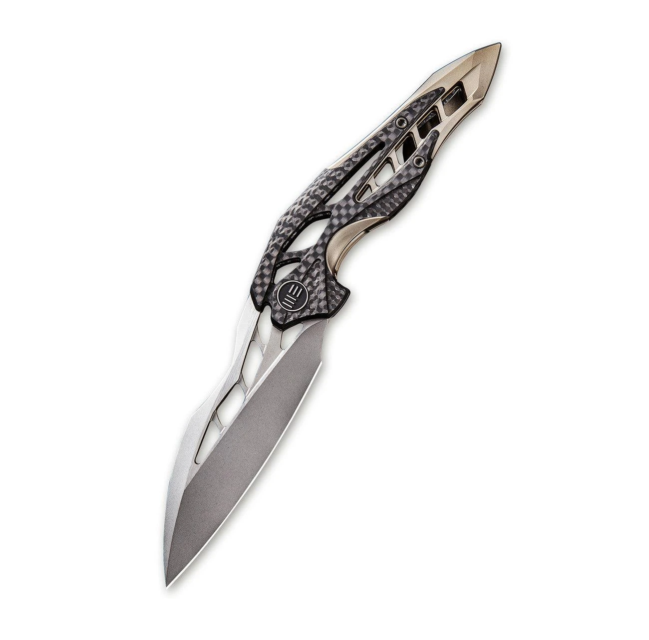 WEKNIFE Arrakis Flipper Knife Titanium Handle With Carbon Fiber Inlay (3.45" M390 Blade) 906CF-A 4 WEKNIFE Arrakis Flipper Knife Titanium Handle With Carbon Fiber Inlay (3.45" M390 Blade) 906CF-A - Image 2