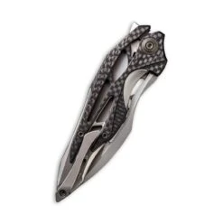 WEKNIFE Arrakis Flipper Knife Titanium Handle With Carbon Fiber Inlay (3.45" M390 Blade) 906CF-C -We Knife weknife arrakis flipper knife titanium handle with carbon fiber inlay 345 m390 blade 906cf c 457765