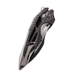 WEKNIFE Arrakis Flipper Knife Titanium Handle With Carbon Fiber Inlay (3.45" M390 Blade) 906CF-D -We Knife weknife arrakis flipper knife titanium handle with carbon fiber inlay 345 m390 blade 906cf d 262061