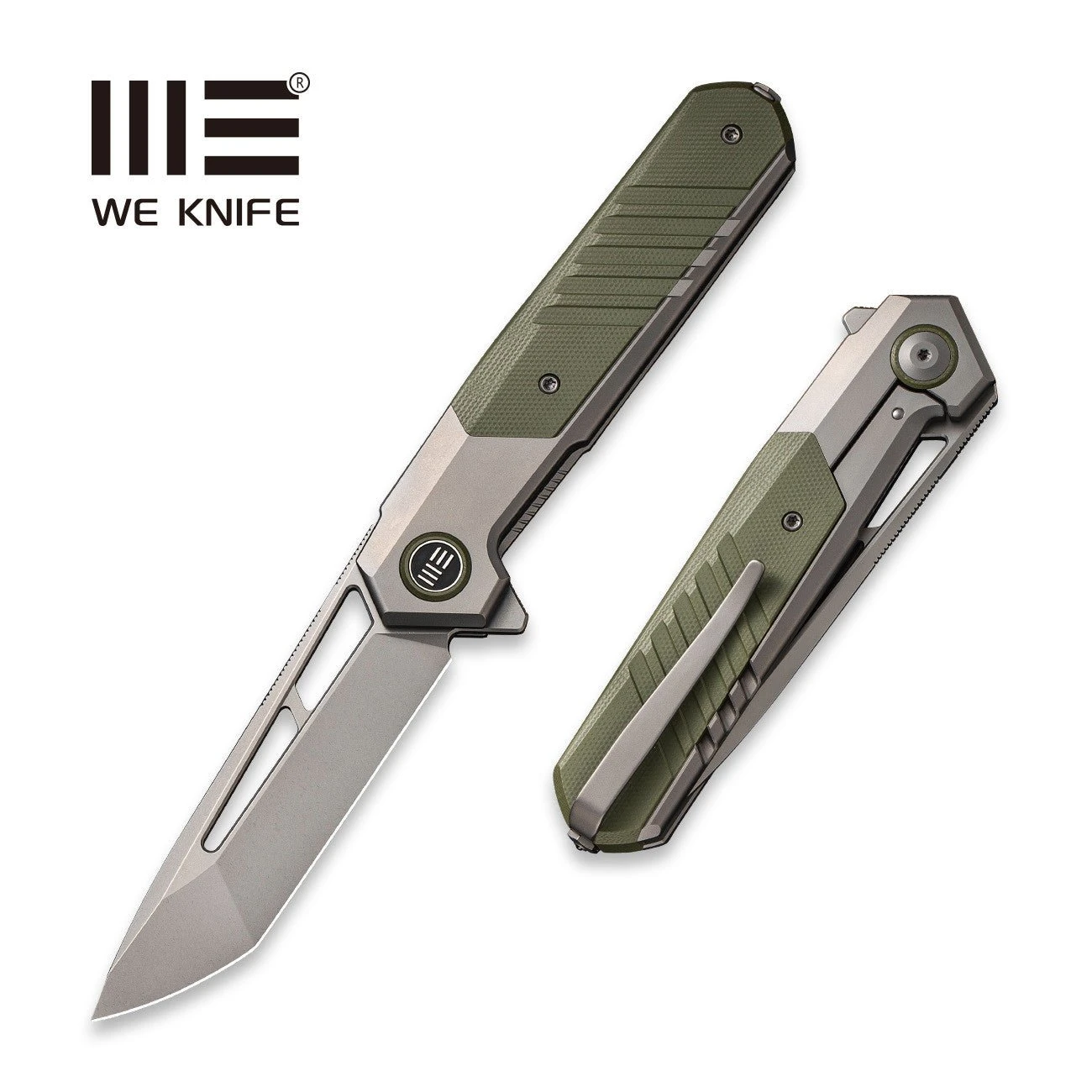 WEKNIFE Arsenal Flipper Knife Titanium Handle With G10 Integral Spacer (3.56" CPM 20CV Blade) WE20073-1 3 WEKNIFE Arsenal Flipper Knife Titanium Handle With G10 Integral Spacer (3.56" CPM 20CV Blade) WE20073-1
