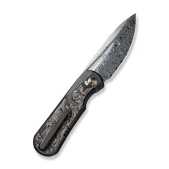 WE Baloo Folding Knife Titanium/Carbon Fiber Handle Damasteel Plain Edge WE21033-DS1