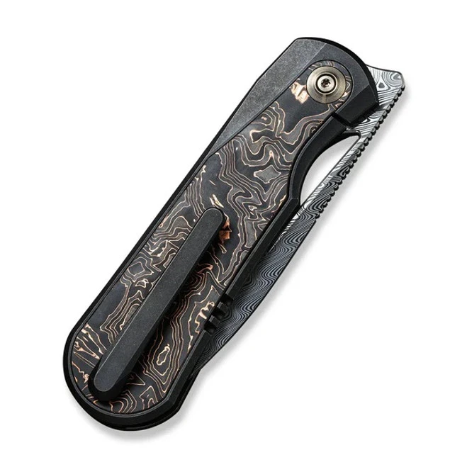 WE Baloo Folding Knife Titanium/Carbon Fiber Handle Damasteel Plain Edge WE21033-DS1 7 WE Baloo Folding Knife Titanium/Carbon Fiber Handle Damasteel Plain Edge WE21033-DS1 - Image 5