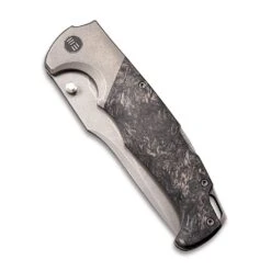 WEKNIFE Blocao Thumb Stud Knife Titanium With Carbon Fiber Inlay (4.21" CPM S35VN Blade) 920A -We Knife weknife blocao thumb stud knife titanium with carbon fiber inlay 421 cpm s35vn blade 920a 408011