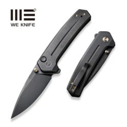 WE Culex Folding Knife Black Titanium Handle 20CV Plain Edge Black Stonewash Finish WE21026B-2 -We Knife weknife culex flipper thumb stud knife titanium handle 297 cpm 20cv blade we21026b 2 159847 600x 81791.1749582746