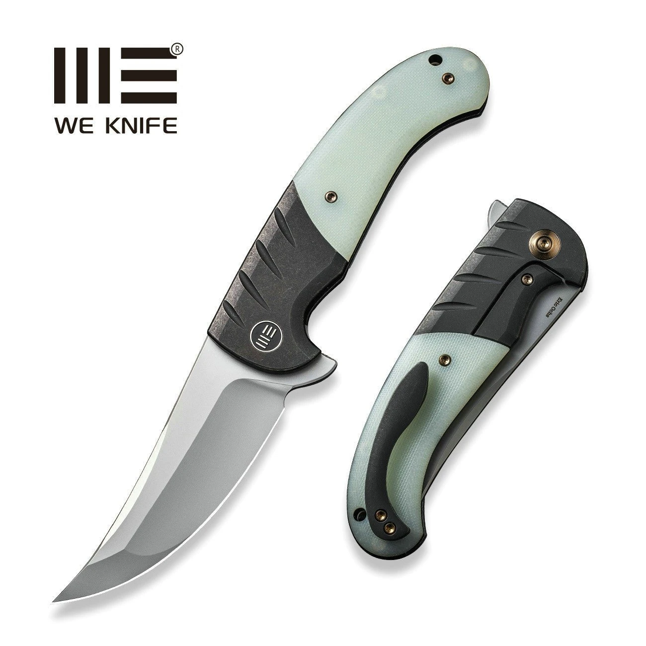 WEKNIFE Curvaceous Flipper Knife Titanium Handle With G10 Inlay (3.70" CPM 20CV Blade) WE20012-3 3 WEKNIFE Curvaceous Flipper Knife Titanium Handle With G10 Inlay (3.70" CPM 20CV Blade) WE20012-3