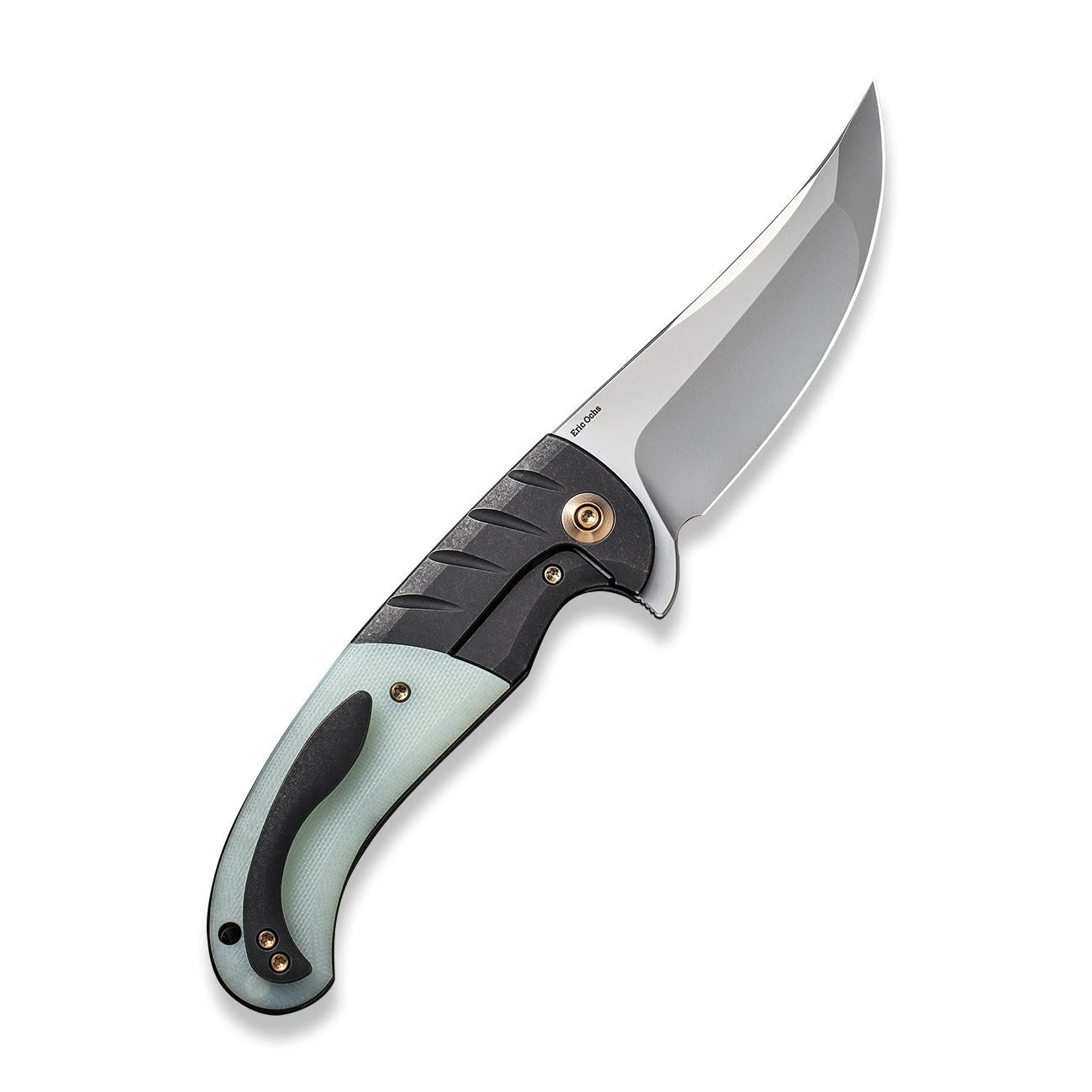 WEKNIFE Curvaceous Flipper Knife Titanium Handle With G10 Inlay (3.70" CPM 20CV Blade) WE20012-3 4 WEKNIFE Curvaceous Flipper Knife Titanium Handle With G10 Inlay (3.70" CPM 20CV Blade) WE20012-3 - Image 2