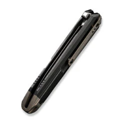 WEKNIFE Diatomic Flipper Knife Titanium Handle (3.78" CPM 20CV Blade) WE22032-3 -We Knife weknife diatomic flipper knife black titanium handle bronze endcap 378 polished bead blasted cpm 20cv blade we22032 3 636844