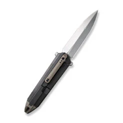 WEKNIFE Diatomic Flipper Knife Titanium Handle (3.78" CPM 20CV Blade) WE22032-3 -We Knife weknife diatomic flipper knife black titanium handle bronze endcap 378 polished bead blasted cpm 20cv blade we22032 3 823154
