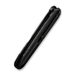 WEKNIFE Diatomic Flipper Knife Titanium Handle (3.78" CPM 20CV Blade) WE22032-4 -We Knife weknife diatomic flipper knife etching pattern black stonewashed titanium handle endcap 378 etching pattern black stonewashed cpm 20cv blade we22032 4 749657