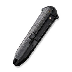 WEKNIFE Diatomic Flipper Knife Titanium Handle (3.78" CPM 20CV Blade) WE22032-4 -We Knife weknife diatomic flipper knife etching pattern black stonewashed titanium handle endcap 378 etching pattern black stonewashed cpm 20cv blade we22032 4 791186
