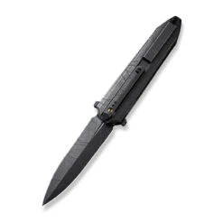 WEKNIFE Diatomic Flipper Knife Titanium Handle (3.78" CPM 20CV Blade) WE22032-4 -We Knife weknife diatomic flipper knife etching pattern black stonewashed titanium handle endcap 378 etching pattern black stonewashed cpm 20cv blade we22032 4 922241