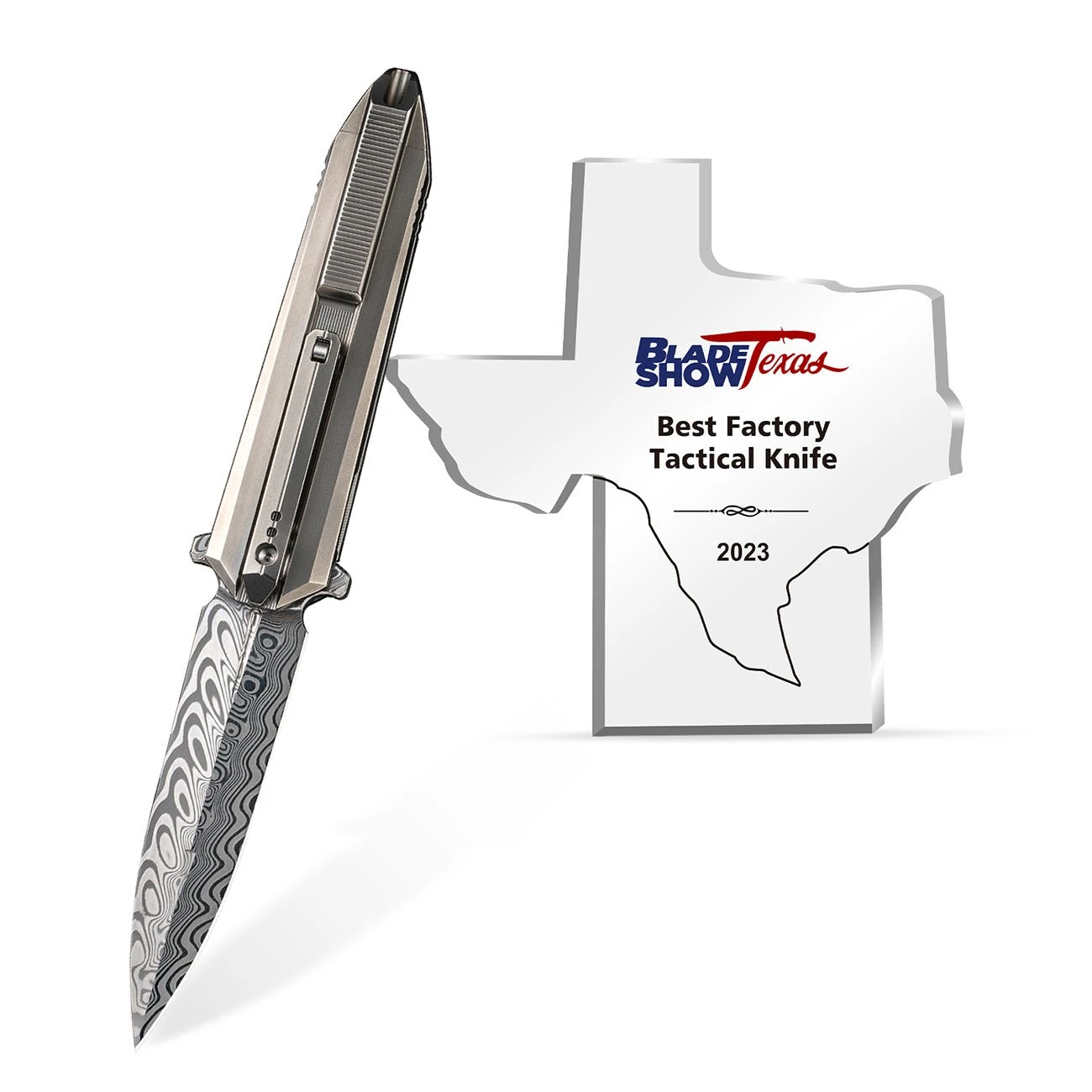 WEKNIFE Diatomic Flipper Knife Titanium Handle (3.78" Damasteel Blade) WE22032-DS1 4 WEKNIFE Diatomic Flipper Knife Titanium Handle (3.78" Damasteel Blade) WE22032-DS1 - Image 2