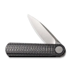 WEKNIFE Eidolon Front Flipper Knife Carbon Fiber Integral Handle (2.86" CPM 20CV Blade) WE19074A-C -We Knife weknife eidolon front flipper knife carbon fiber integral handle 378 cpm 20cv blade we19074a c 721933