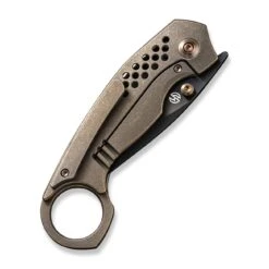 WEKNIFE Envisage Front Flipper Knife Titanium Handle (2.42" CPM 20CV Blade) WE22013-3 -We Knife weknife envisage front flipper knife bronze titanium handle 242 black stonewashed bevels black brushed flats cpm 20cv blade we22013 3 218703