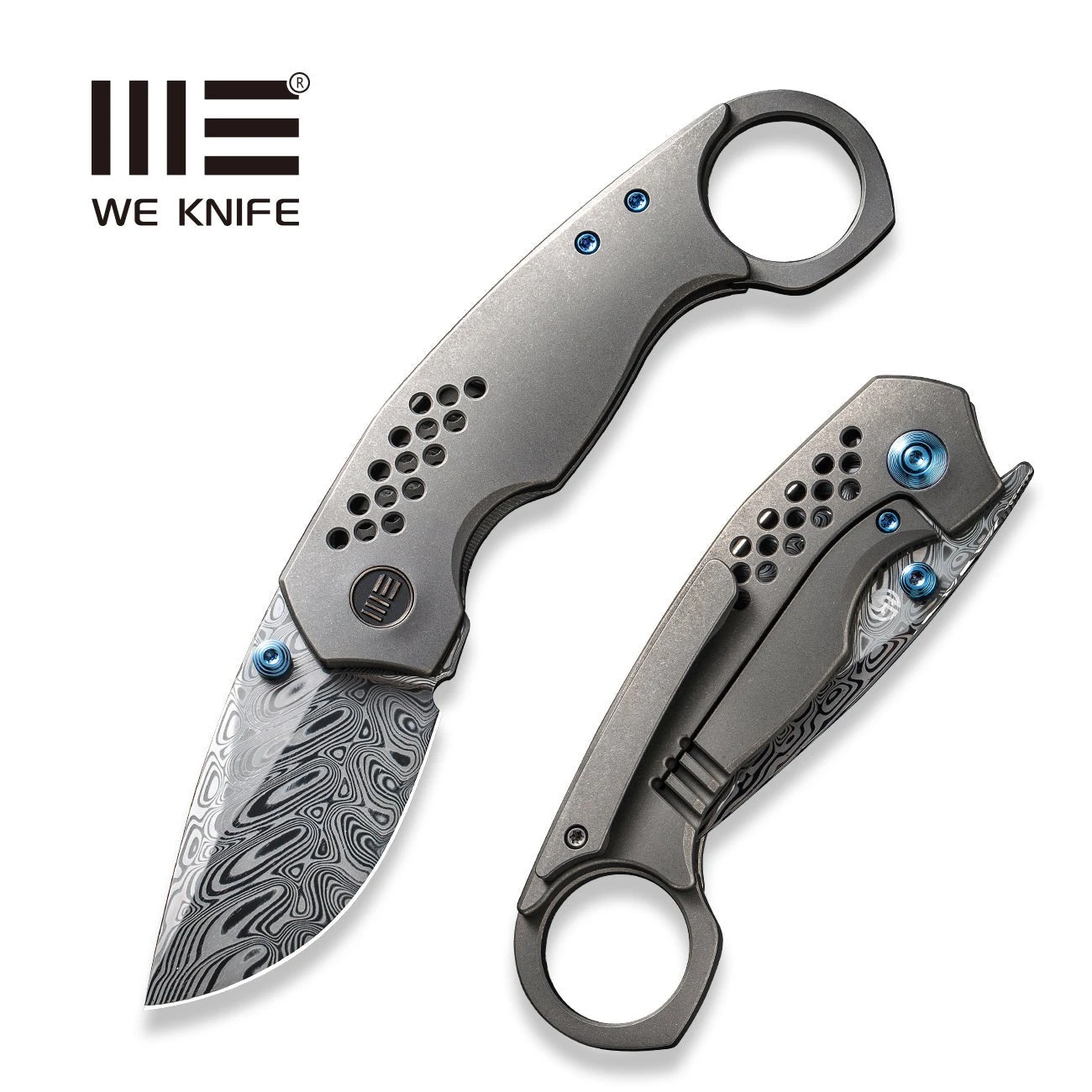 WEKNIFE Envisage Front Flipper Knife Titanium Handle (2.42" Damasteel Blade) WE22013-DS1 3 WEKNIFE Envisage Front Flipper Knife Titanium Handle (2.42" Damasteel Blade) WE22013-DS1