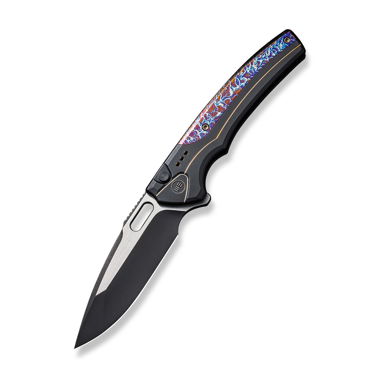 WEKNIFE Exciton Flipper & Button Lock Knife Titanium Handle With Flamed Titanium Integral Spacer (3.68" CPM 20CV Blade) WE22038A-4 5 WEKNIFE Exciton Flipper & Button Lock Knife Titanium Handle With Flamed Titanium Integral Spacer (3.68" CPM 20CV Blade) WE22038A-4 - Image 3