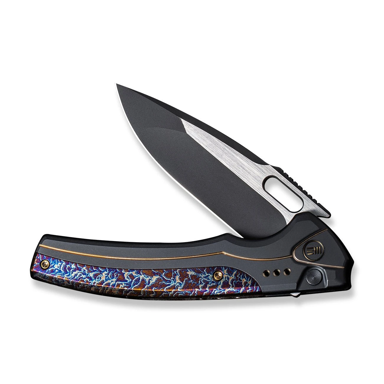 WEKNIFE Exciton Flipper & Button Lock Knife Titanium Handle With Flamed Titanium Integral Spacer (3.68" CPM 20CV Blade) WE22038A-4 7 WEKNIFE Exciton Flipper & Button Lock Knife Titanium Handle With Flamed Titanium Integral Spacer (3.68" CPM 20CV Blade) WE22038A-4 - Image 5