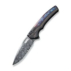 WEKNIFE Exciton Flipper & Button Lock Knife Titanium Handle With Flamed Titanium Integral Spacer (3.68" Damasteel Blade) WE22038A-DS1 14 WEKNIFE Exciton Flipper & Button Lock Knife Titanium Handle With Flamed Titanium Integral Spacer (3.68" Damasteel Blade) WE22038A-DS1 -We Knife weknife exciton flipper button lock knife black titanium handle with flamed titanium integral spacer 368 heimskringla damasteel blade we22038a ds1 240804